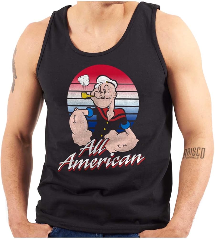 All American Popeye The Sailor Man Tank Top T Shirts Men Women