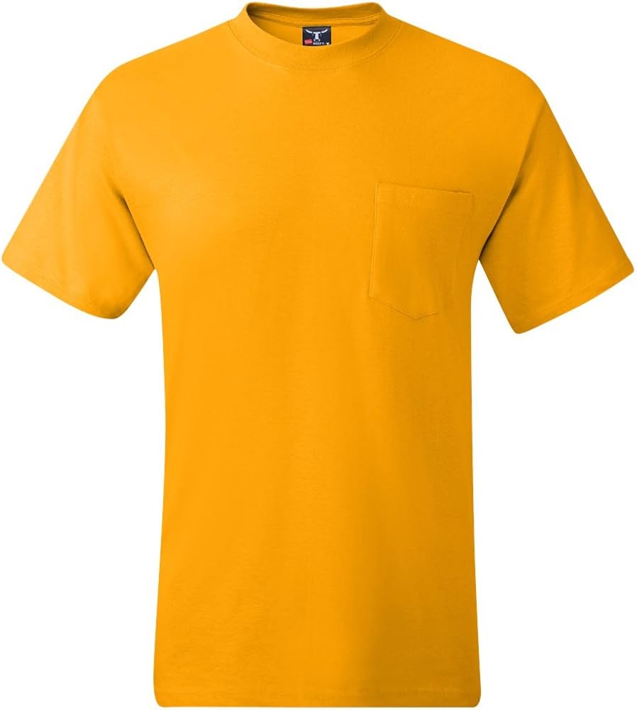 Hanes Beefy-T Adult Pocket T 2PK_Gold_L