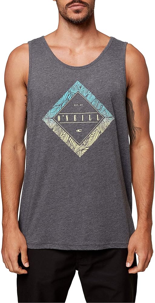 O'NEILL Mens Printables Screened Tanks Charcoal Heather/Prism Tank M