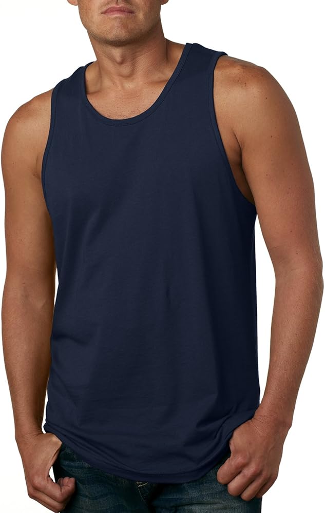 Next Level Men's NL3633 100% Cotton Men's Jersey Tank, Midnight Navy, M