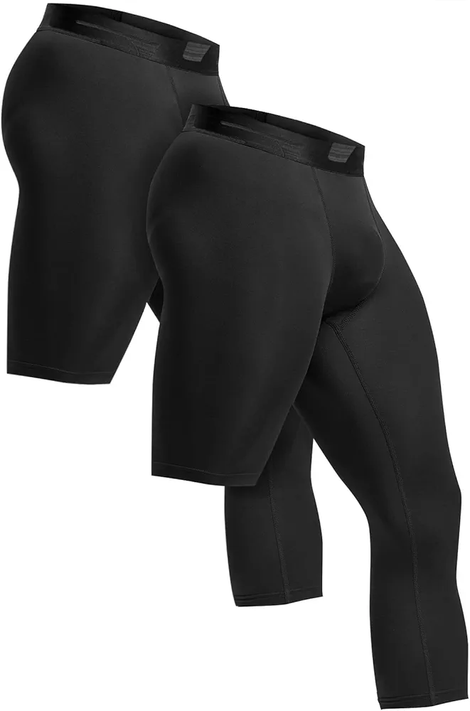 TSLA Men's Compression Pants, Cool Dry Athletic Workout Running Tights Leggings with Pocket/Non-Pocket