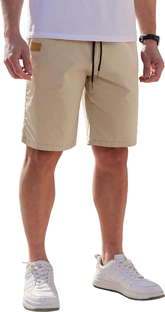 COOFANDY Mens Casual Shorts Stretch Drawstring Summer Beach Shorts Chino Golf Shorts with Pockets