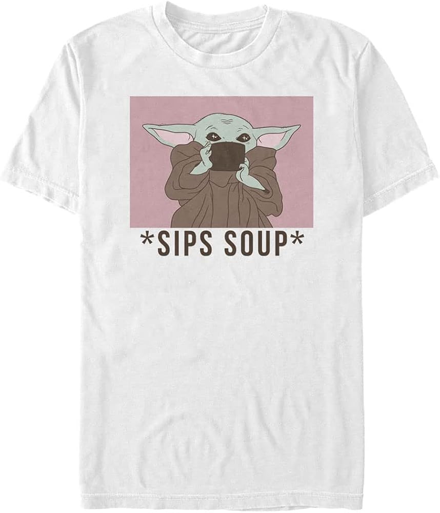 STAR WARS Mandalorian Sips Tea Men's Tops Short Sleeve Tee Shirt