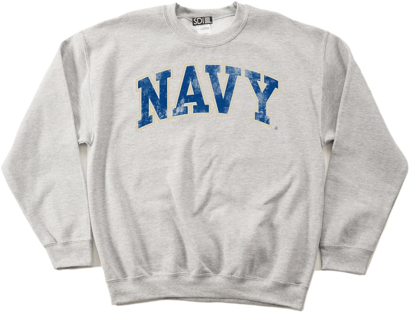 NCAA Navy 50/50 Blended 8-Ounce Vintage Arch Crewneck Sweatshirt