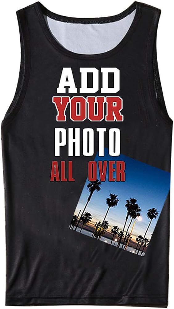 Customize Logo Photo Front & Back Soft Quick Dry Tank Lightweight Tees XS-XXXL