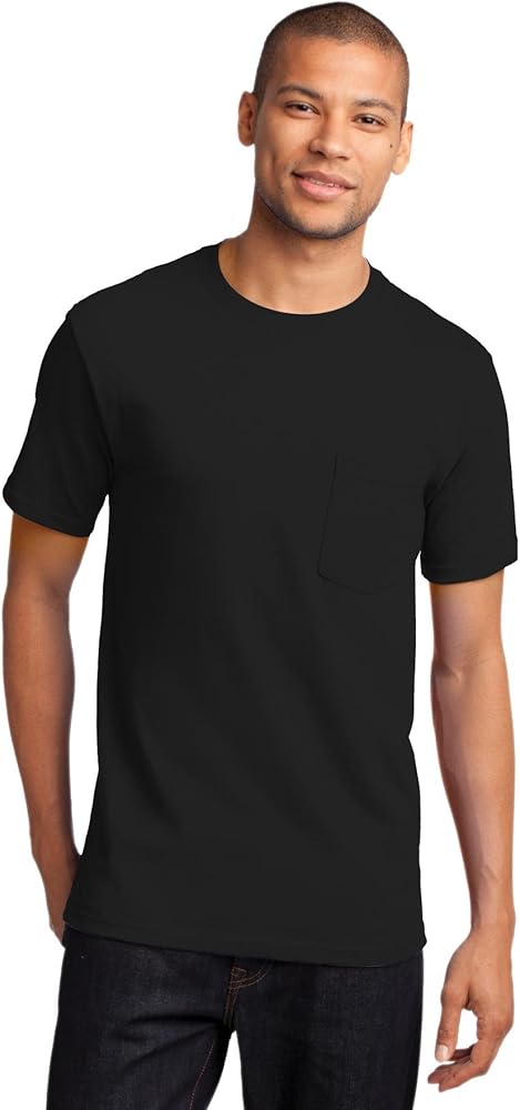 Port & Company Essential T-Shirt with Pocket, Jet Black, XXXX-Large