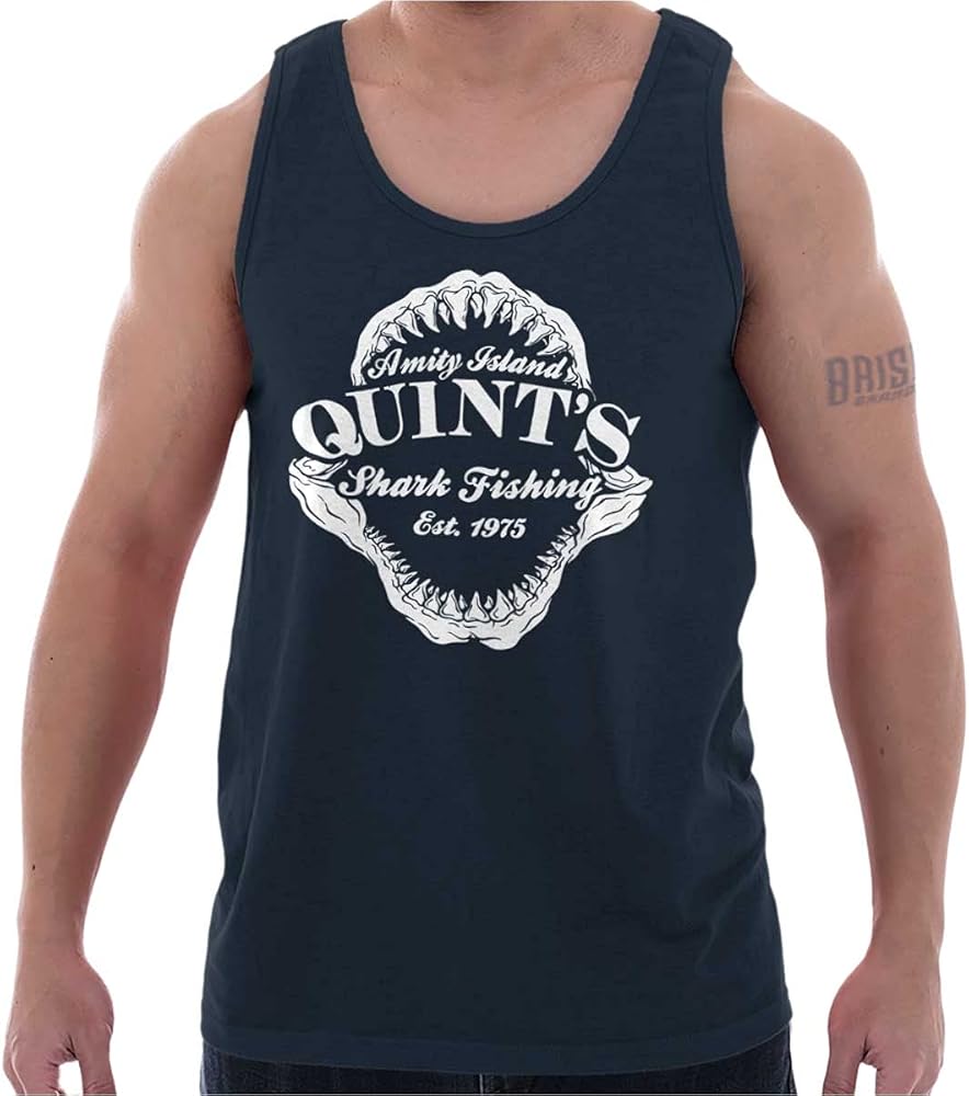 Amity Island Shark Fishing EST 1975 Tank Top T Shirts Men Women