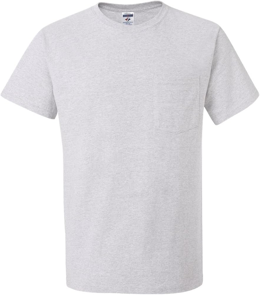 Jerzees Dri-Power Mens Active Pocket T-Shirt Large Ash