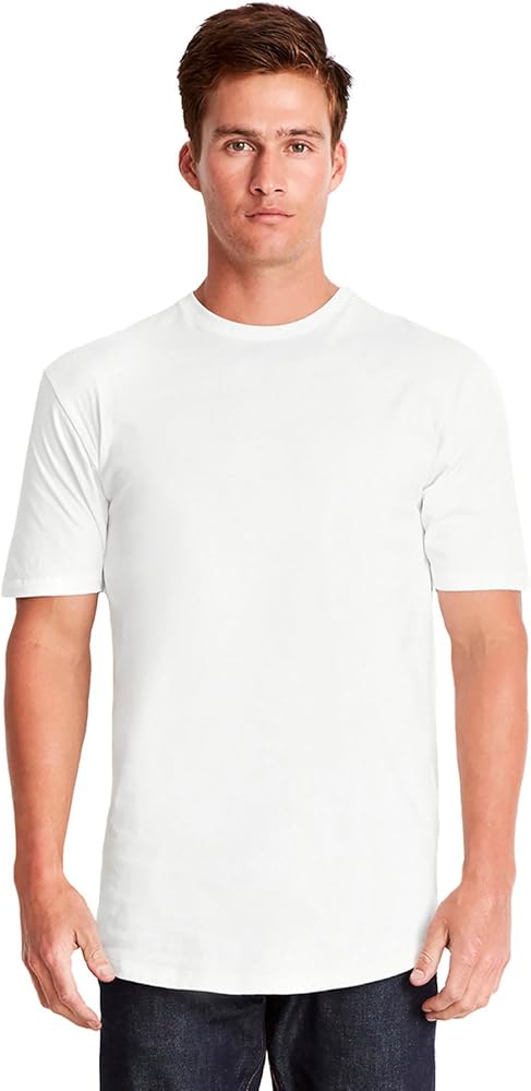 Next Level Men's Cotton Long Body Crew XS WHITE