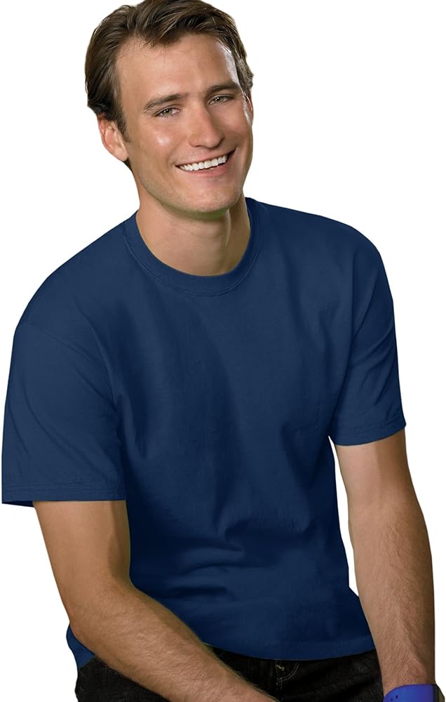 Hanes Mens TAGLESS ComfortSoftCrewneck T-Shirt,Navy,XLarge