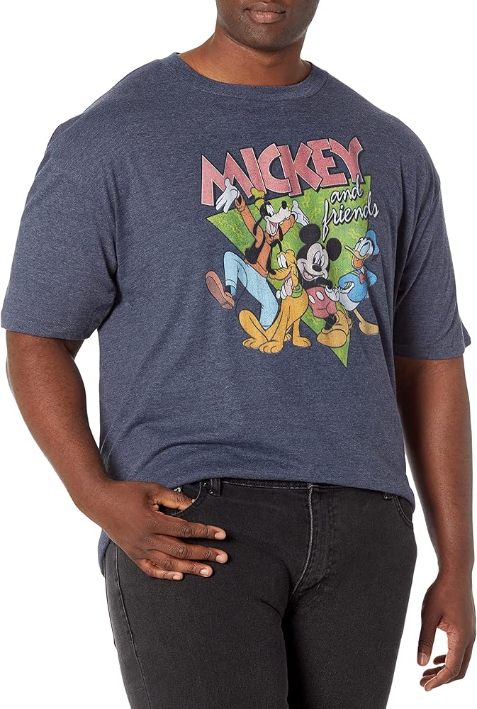 Disney Big & Tall Classic Mickey Funky Bunch Men's Tops Short Sleeve Tee Shirt