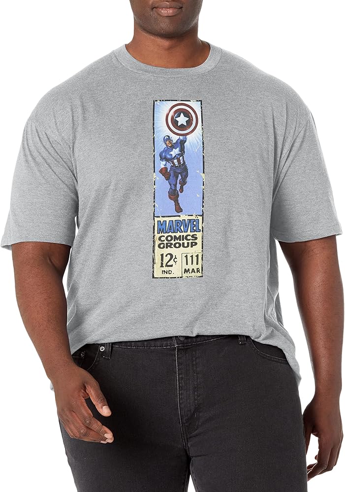 Marvel Big & Tall Classic Cap Label Men's Tops Short Sleeve Tee Shirt