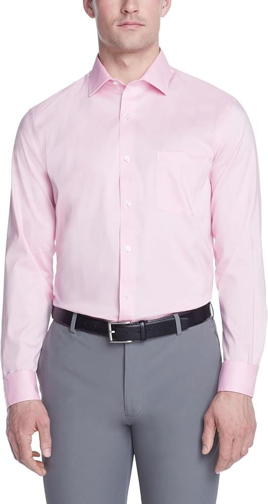 Van Heusen Mens Dress Shirt Regular Fit Ultra Wrinkle Free Flex Collar Stretch Solid