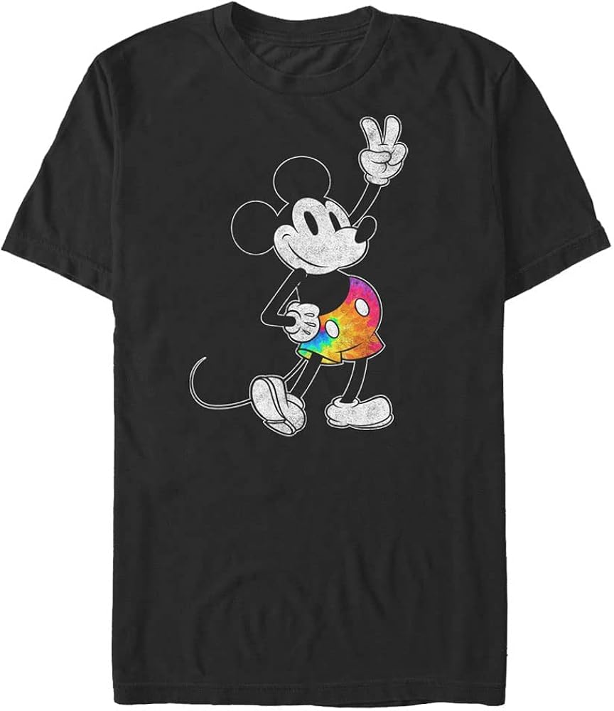 Disney Big & Tall Classic Tie Dye Mickey Stroked Men's Tops Short Sleeve Tee Shirt