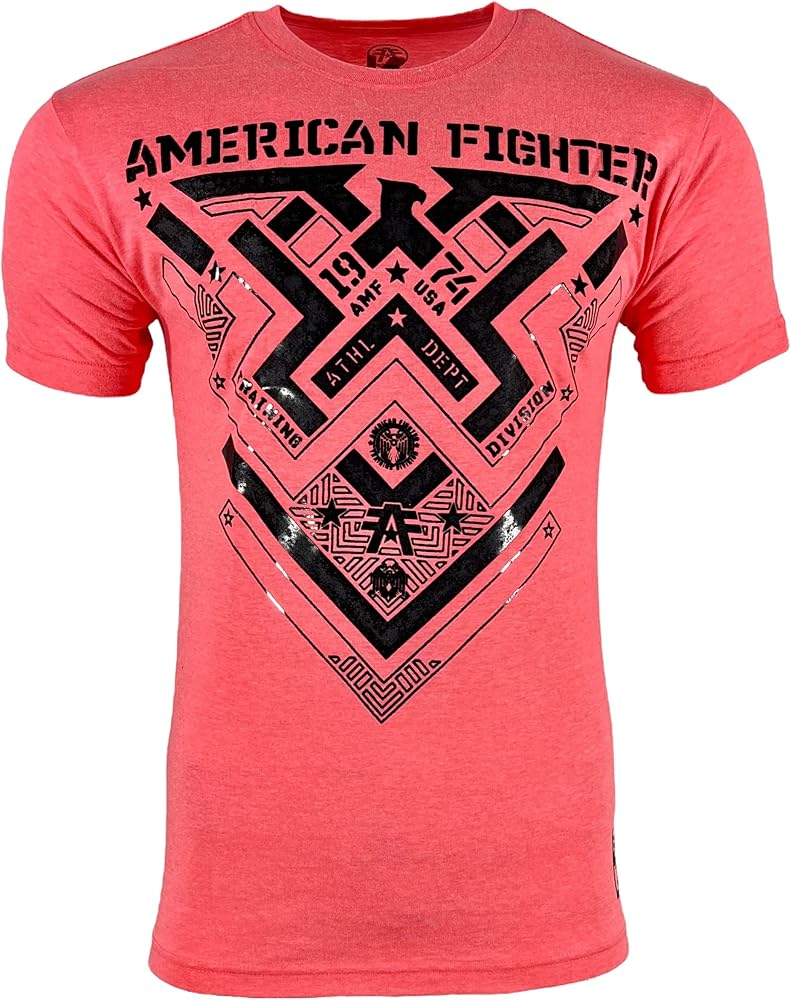 American Fighter Men's T-shirt Damascus Crew neck Pink S-2XL