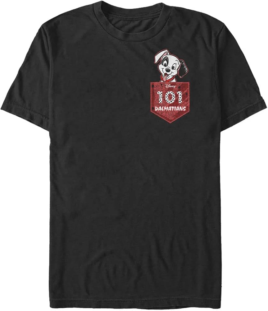 Disney Big & Tall 101 Dalmations Pocket Puppy Men's Tops Short Sleeve Tee Shirt