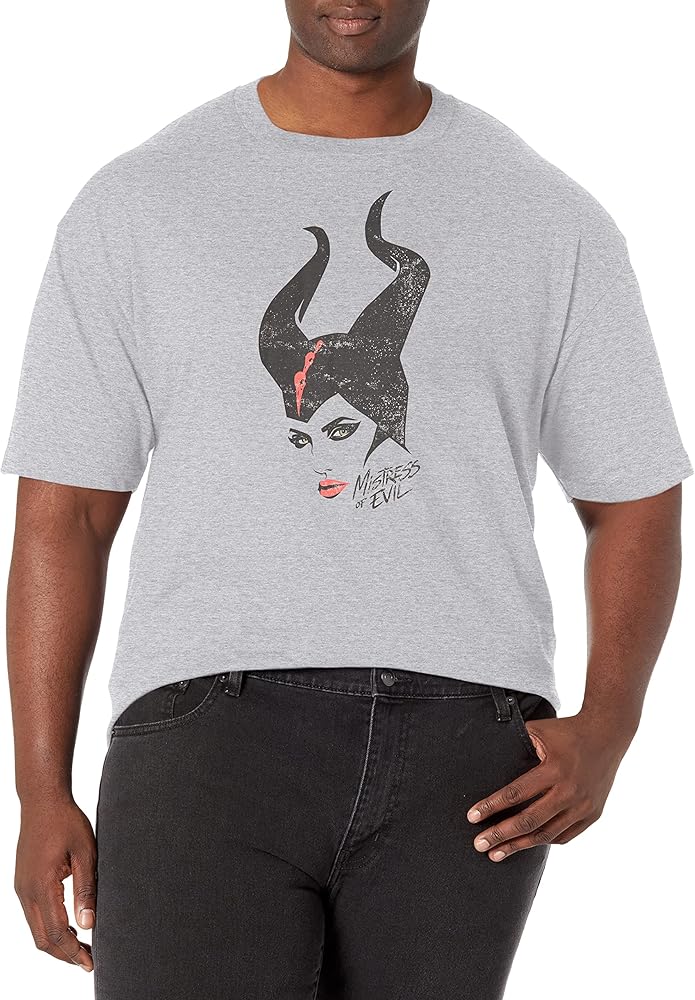 Disney Big & Tall Maleficent Mal Evil Men's Tops Short Sleeve Tee Shirt