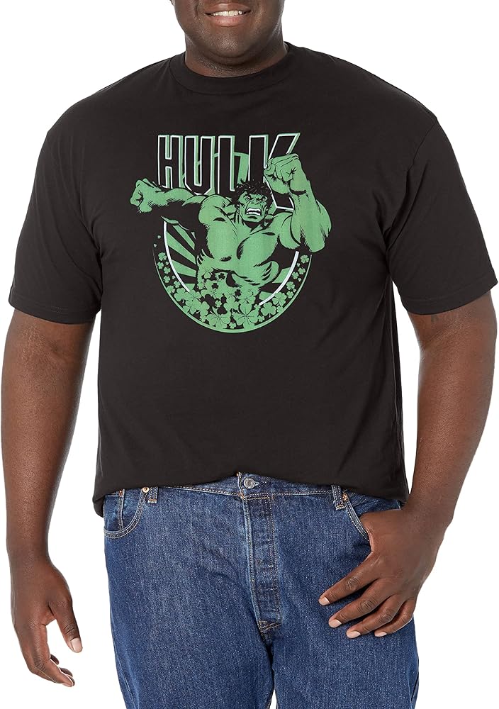 Marvel Big & Tall Classic Hulk Luck Men's Tops Short Sleeve Tee Shirt