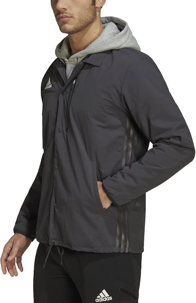 adidas Men's MLS Anthem Coat, Black, Medium