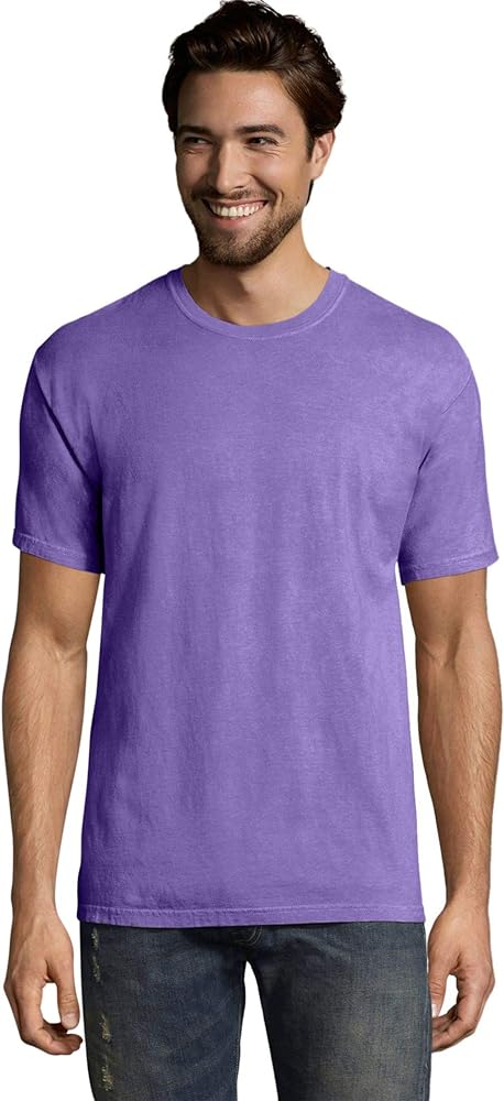 Men's 5.5 oz., 100% Ringspun Cotton Garment-Dyed T-Shirt S LAVENDER