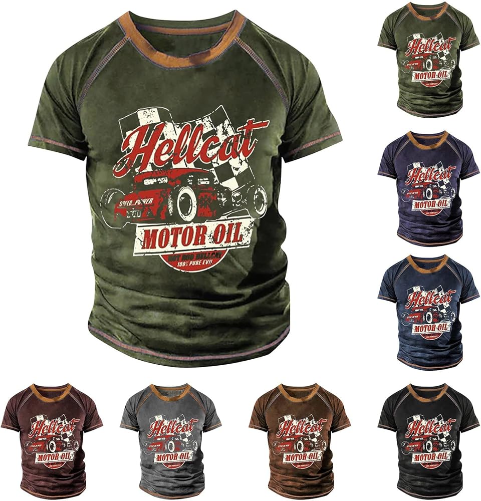 Men's Graphic T Shirts Novelty Print Tee Shirt Summer Crewneck T-Shirts Casual Shirts, S-6XL