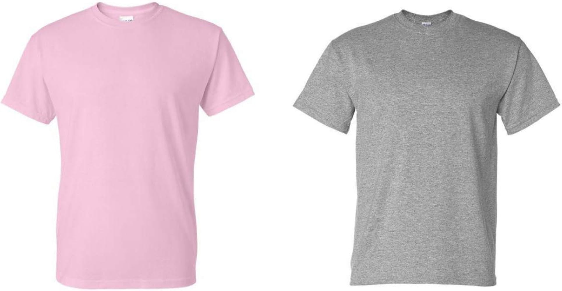 Gildan mens DryBlend Pack fashion t shirts, Sportgrey/Pink, X-Large US