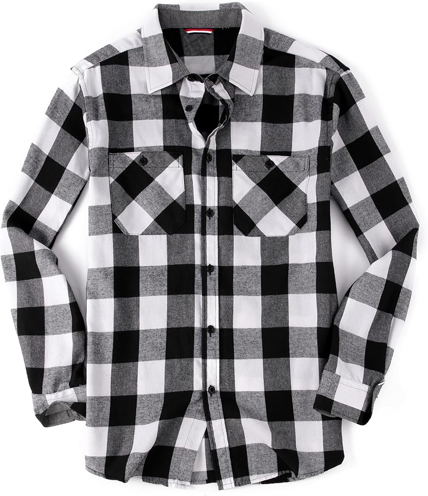 Flannel Shirt for Men Button Down Regular Fit Long Sleeve Plaid Flannel Casual Shirts