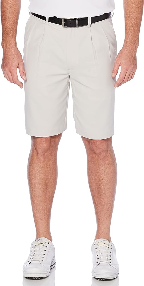 PGA TOUR Men's Double Pleat Golf Short with Active Waistband, 9" Inseam