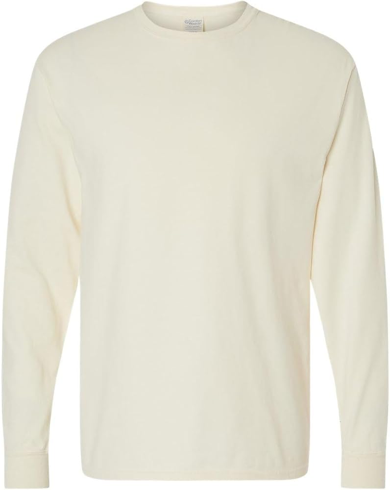 Hanes Mens ComfortWash Garment-Dyed Long Sleeve T-Shirt, XL, Parchment