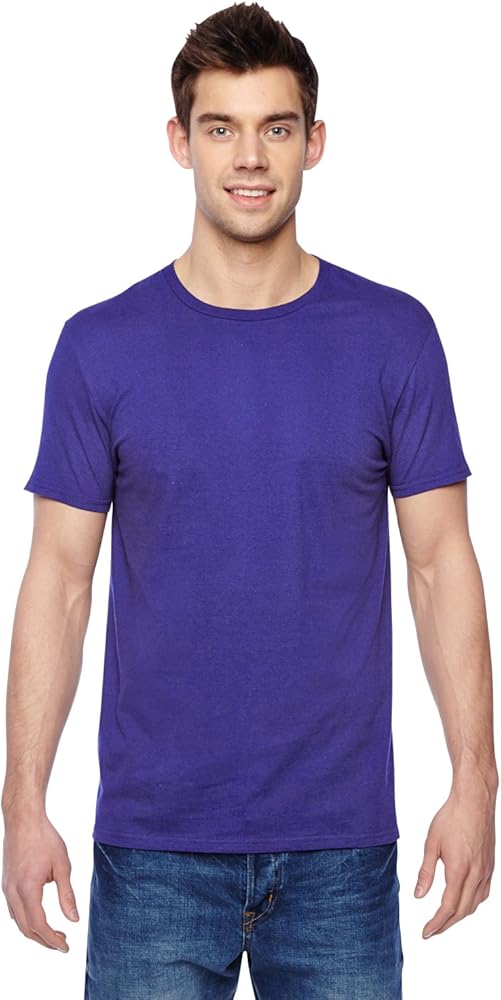 Fruit Of The Loom Men's Sofspun Jersey Crew T-Shirt, Purple, XX-Large