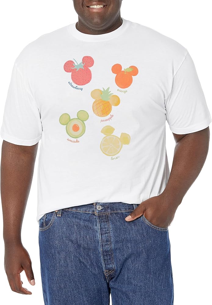 Disney Big & Tall Classic Mickey Assorted Fruit Men's Tops Short Sleeve Tee Shirt