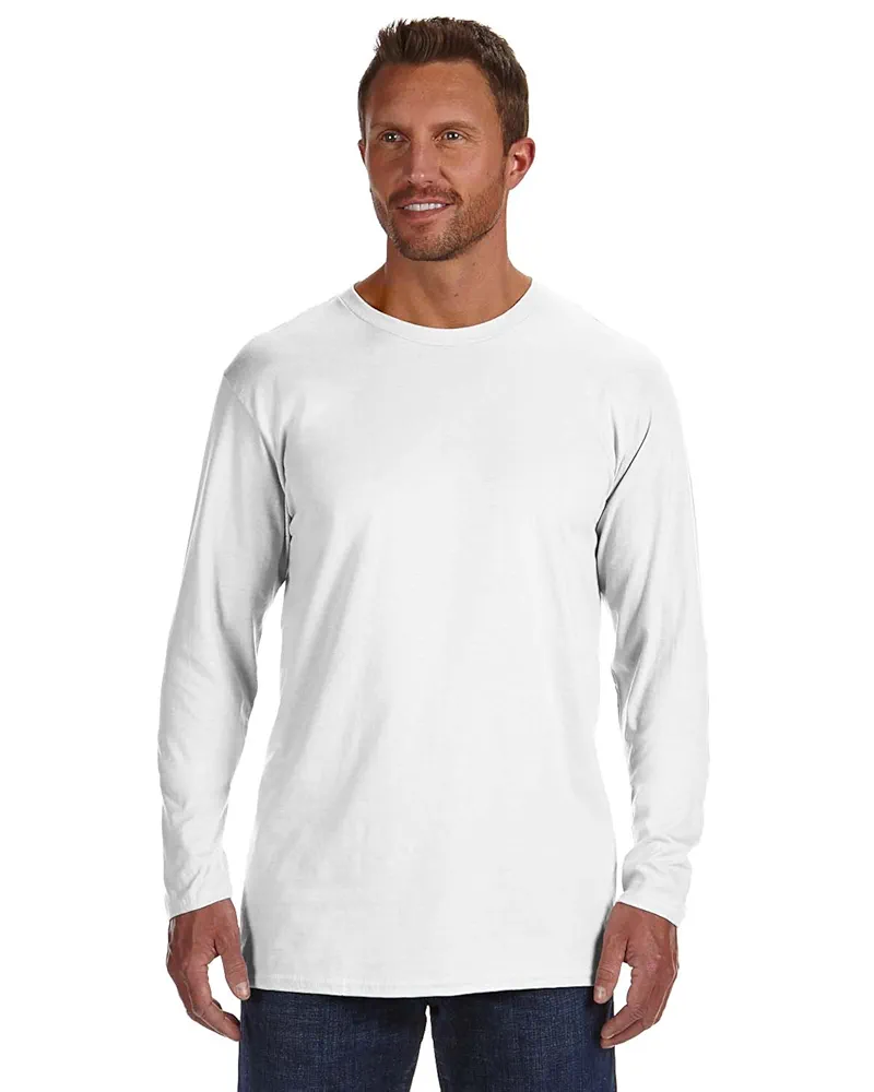 Hanes Men's Nano-T Long Sleeve T-Shirt Large White