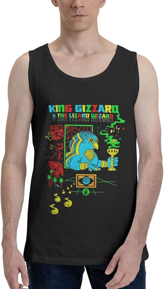 Rock Band Tank Top Shirt King Gizzard and Lizard Wizard Boy's Summer Sleeveless Tees Crew Neck Vest Black