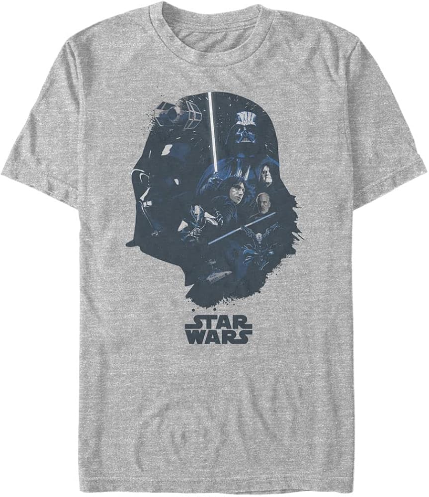 STAR WARS Big & Tall Multiple Franchise Vader Head Fill Men's Tops Short Sleeve Tee Shirt