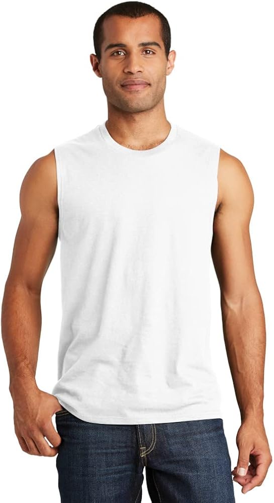 District Men's V.I.T. Muscle Tank, White, X-Small