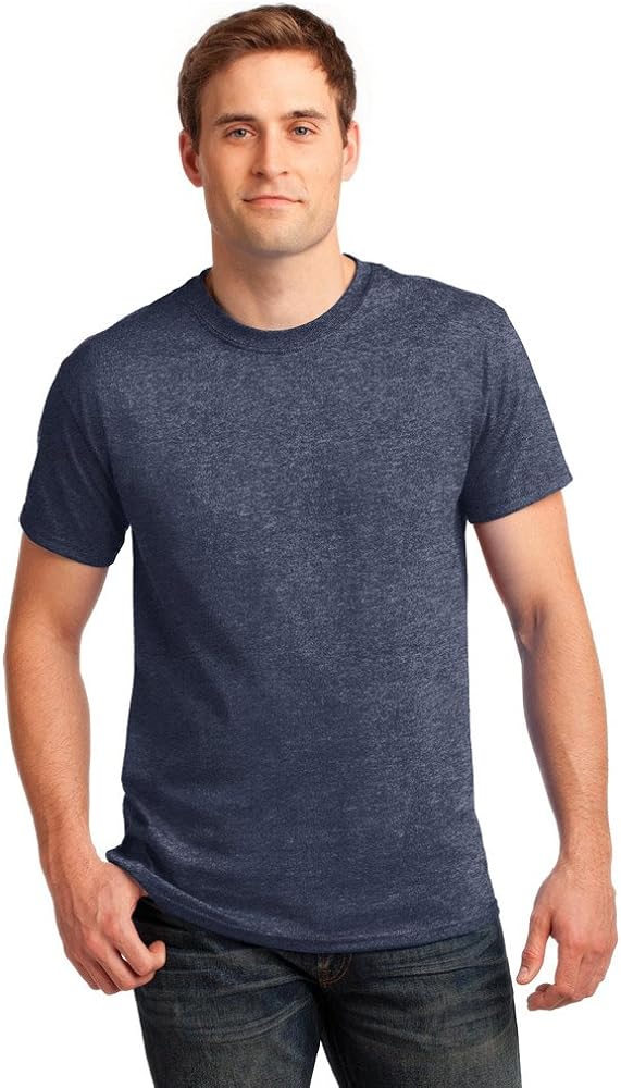 Gildan Mens Ultra Cotton 100% Cotton T-Shirt, 4XL, Heathered Navy