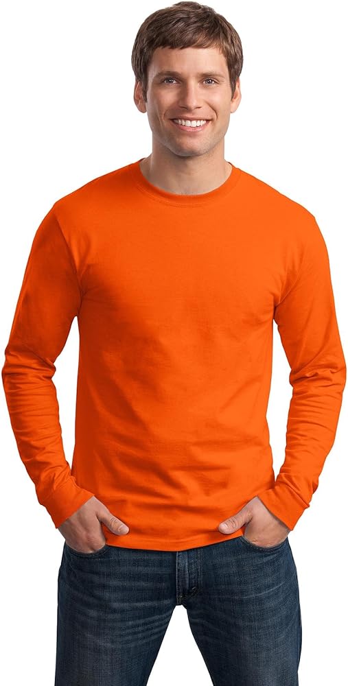 Hanes TAGLESS Long-Sleeve T-Shirt_Orange_M