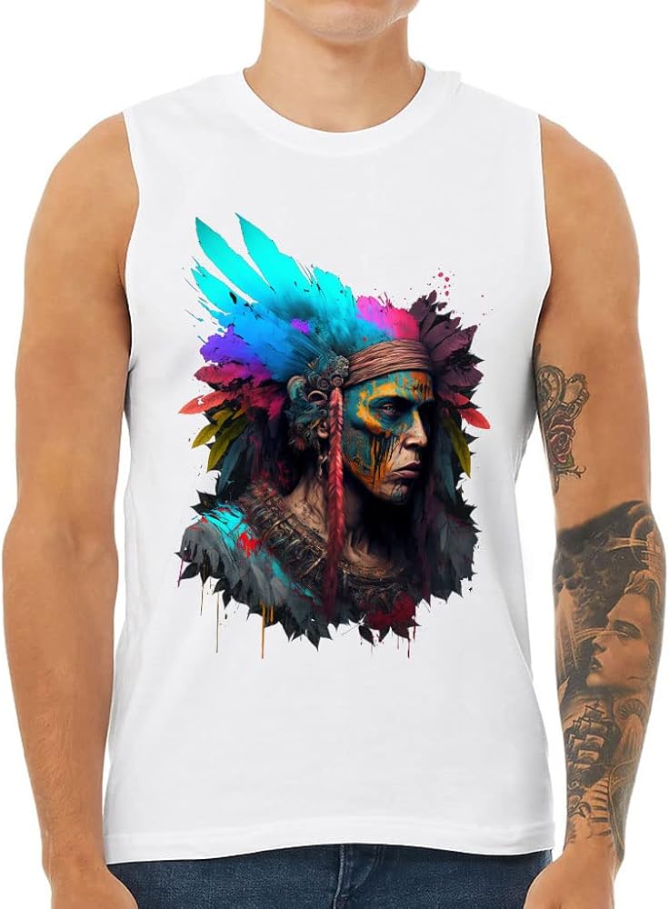 Shaman Design Men's Muscle Tank - Print Men's Sleeveless T-Shirt - Paint Tank