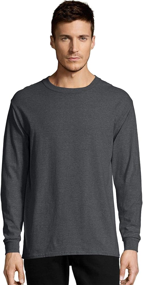 Hanes ComfortSoft® Long Sleeve T-Shirt 3XL Charcoal Heather