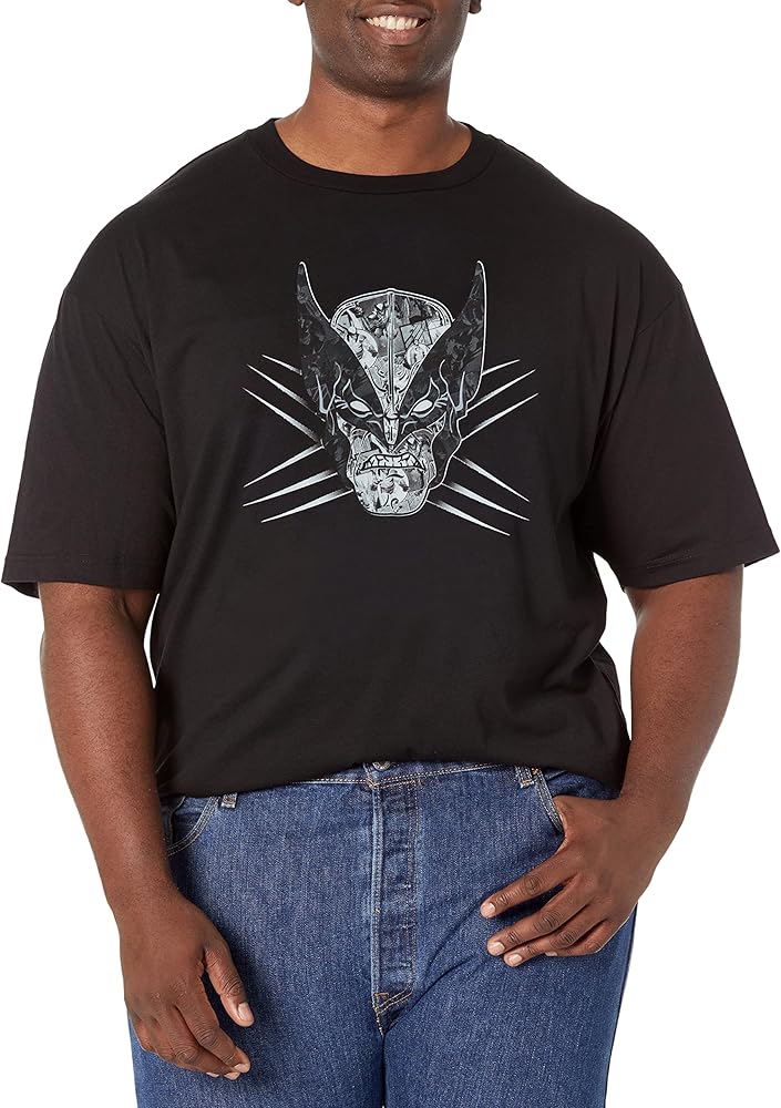 Marvel Big & Tall Classic Wolverine Face Men's Tops Short Sleeve Tee Shirt