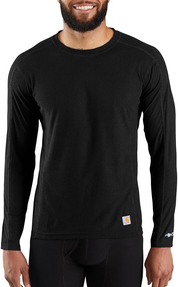 Carhartt Men's Force Lightweight Stretch Grid Base Layer Crewneck Top