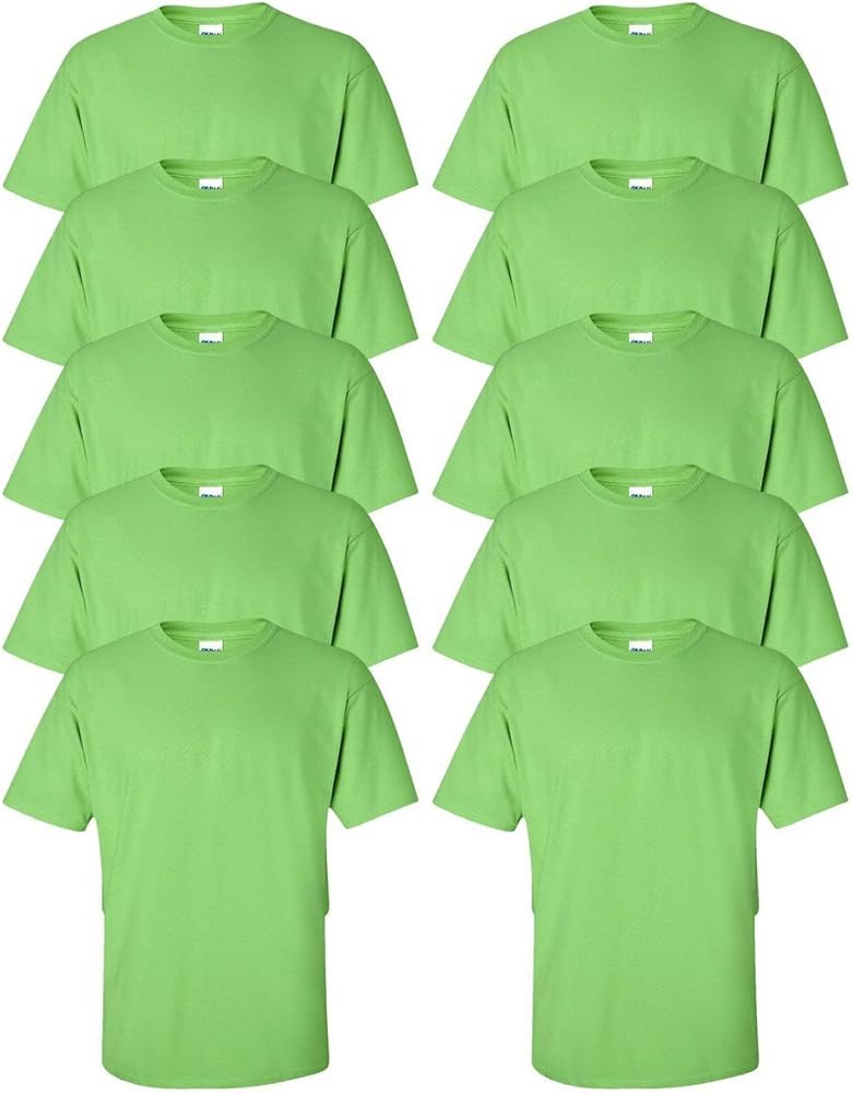 Gildan mens Ultra Cotton 6 oz. T-Shirt(G200)-LIME-S-10PK