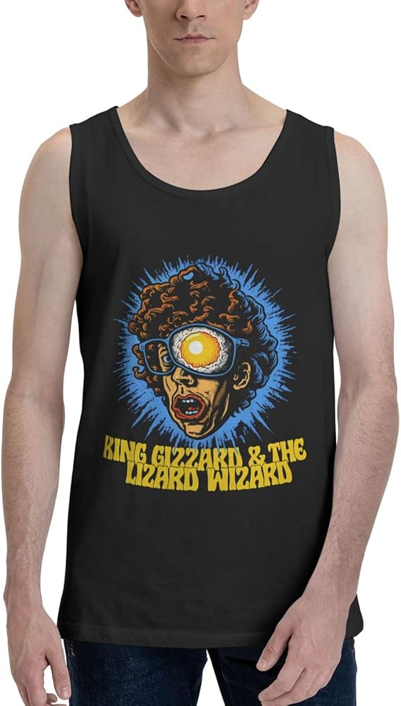 Rock Band Tank Top Shirt King Gizzard and Lizard Wizard Men's Summer Sleeveless Clothes Crew Neck Vest Black