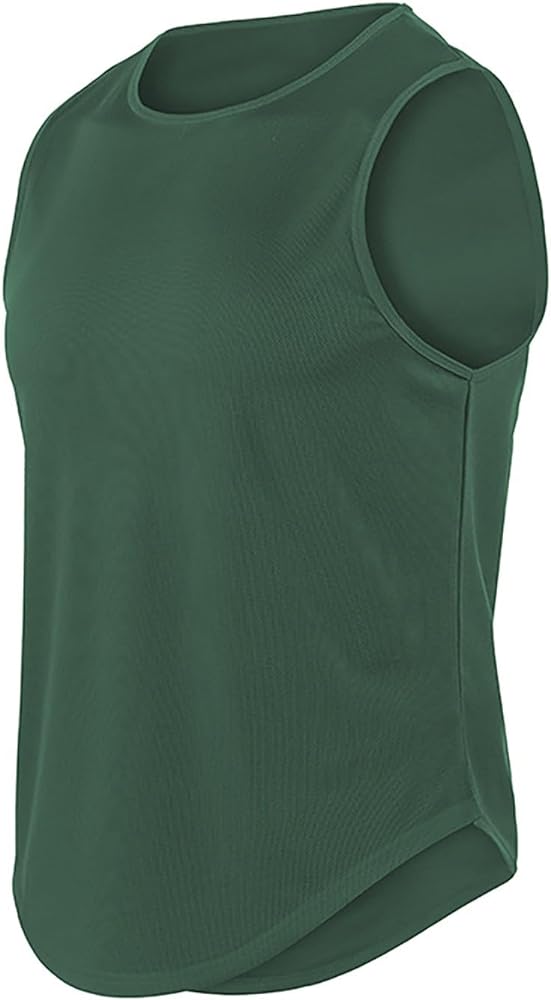 Men'S Tank Tops 2024 Solid Color Sleeveless Quick Drying Breathable Tights Sweat Basketball Silk Tank Top for Men