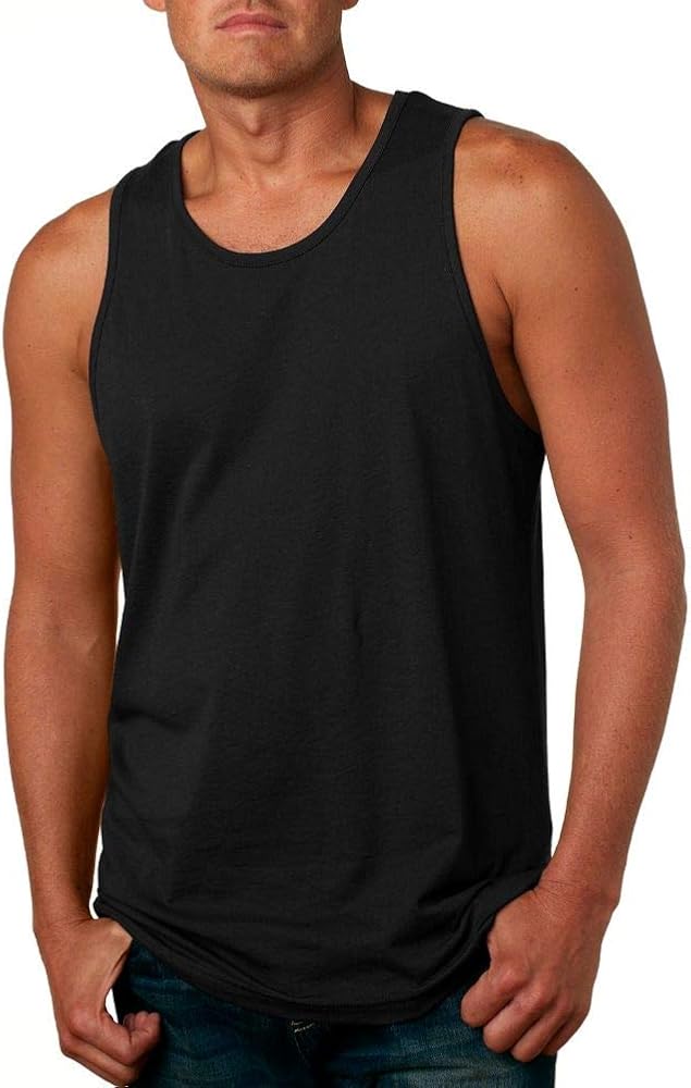 Next Level Mens Jersey Tank Top 3633-Black (12 Pack)