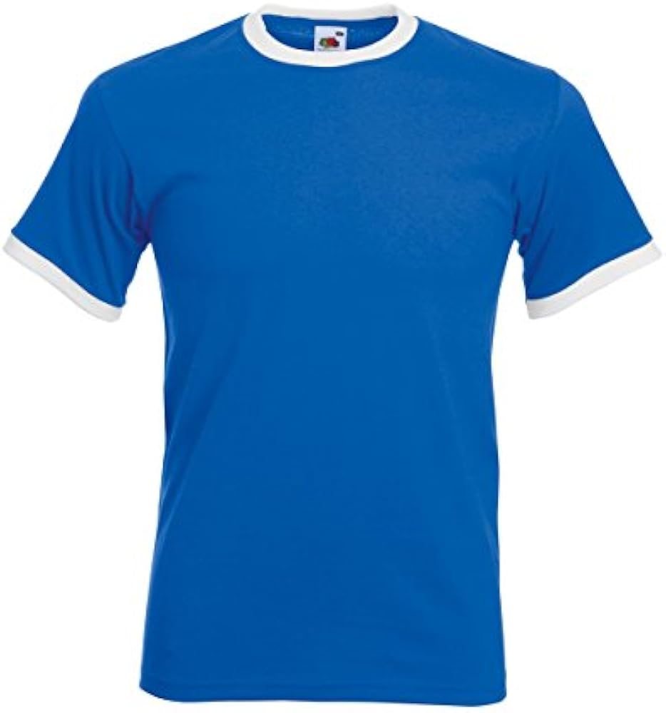 Fruit of the Loom Men's Ringer T Shirt XX-Large Royal/White