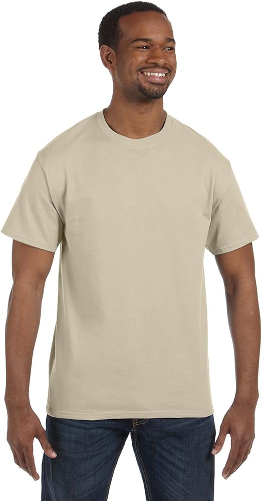 Hanes Men's Tagless T-Shirt Size Large , Sand