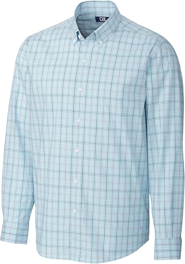 Cutter & Buck Men's Soar Fine Line Plaid Shirt