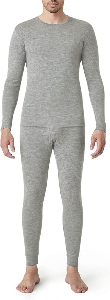 LAPASA Men's 100% Merino Wool Base Layer Set Lightweight Midweight Thermal Underwear Activewear Long John Top Bottom M31/M126