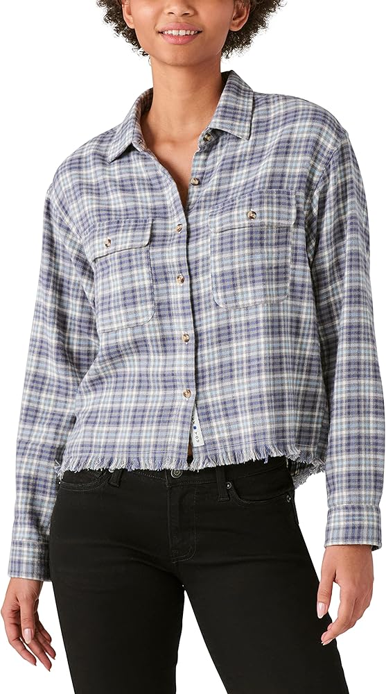 Lucky Brand Mens Dobby Western Long Sleeve Shirt